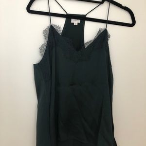 CAMI NYC Lace Racer Tank in Emerald Green